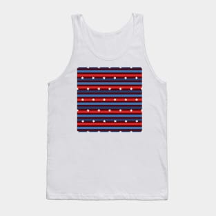 Red Blue Stripes Pattern, American Flag Color Tank Top